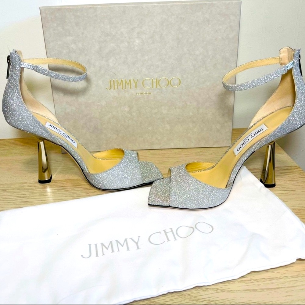 JIMMY CHOO Reon 100 Silver Sandal